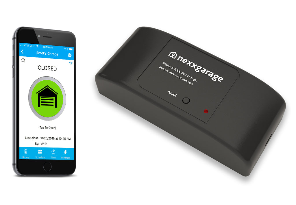 nexx garage smart wifi remote control door opener nexx home app open close share notification reminder secure easy convenient simple simplify