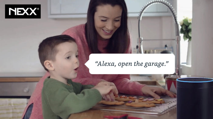 Nexx Works with Alexa, open the garage